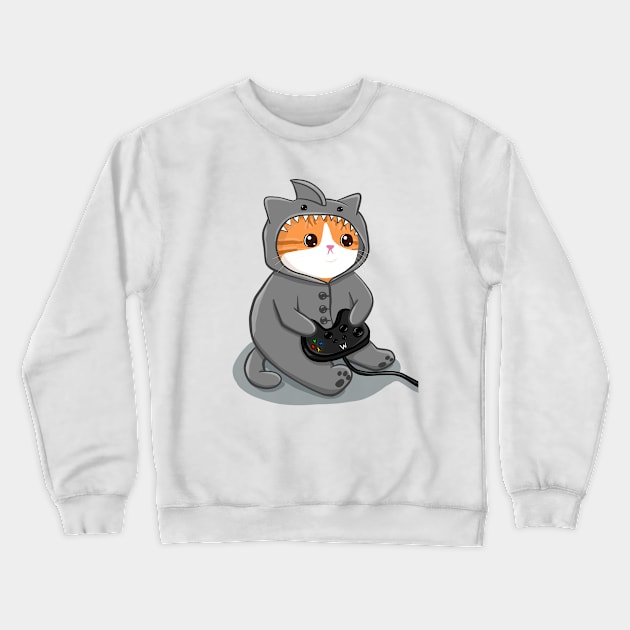 Gamer Kitty Crewneck Sweatshirt by KilkennyCat Art